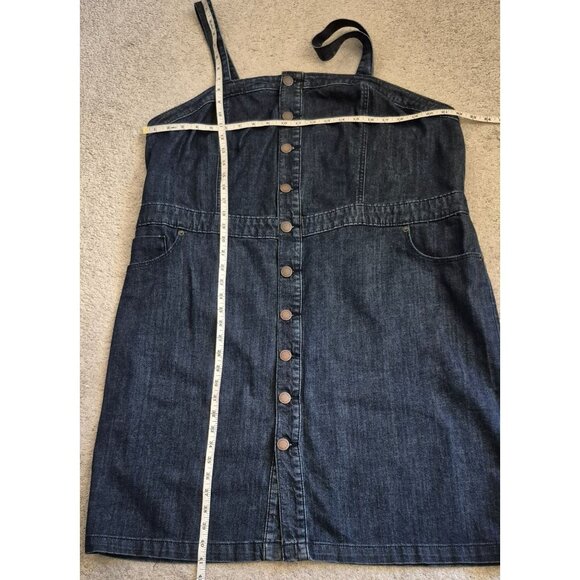 Universal Thread Dark Wash Denim Button Front Tank Dress Pockets 22W GUC - Picture 7 of 8